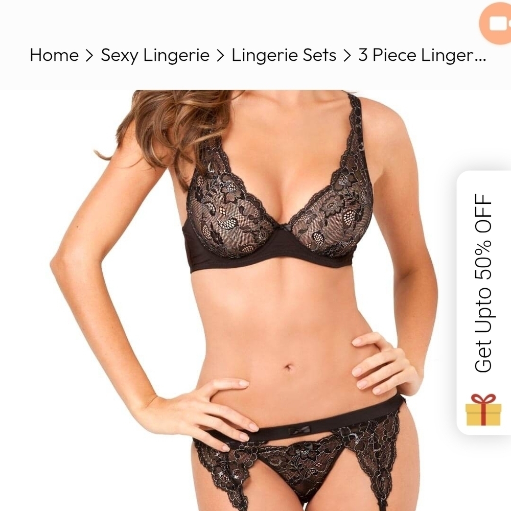 Rene Rofe Elegant Black Lace Bra